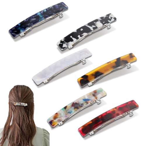 Ouligay Lot de 6 barrettes à cheveux françaises en écaille