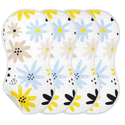Floral Petal Dot White Burp Cloths for Babies Burp Rag Cotton Spit Up Rag for Babies Newborn3