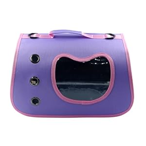 Transportadoras Gatos Trasportín Gatos Portátil y Transpirable Bolsa para Mascotas Perros Gatos Animales Color Aleatorio (6369-MORADO)