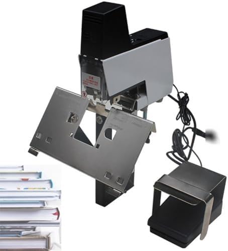 EORNYHQMY Grapadora Eléctrica De Silla De Montar, Máquina De Encuadernación Automática, Niveles Ajustables De Grosor E Intensidad, Pedal, para Oficina