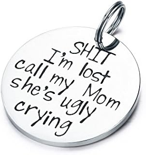 CJ&M Funny Pet Tag, Funny Dog Tag, Stainless Steel Pet Tags, Dog Collar
