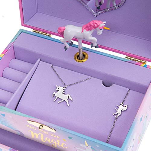 Jewelkeeper Unicorn Music Box & Little Girls Jewelry Set - 3 Unicorn Gifts For Girls #TOP3