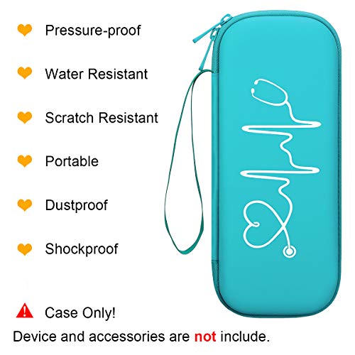 Bovke Travel Carrying Case Compatible With 3M Littmann Classic Iii, Lightweight Ii S.e, Mdf Acoustica Deluxe Stethoscopes - Extra Room For Medical Scissors Emt Trauma Shears And Led Penlight, Emerald #TOP2