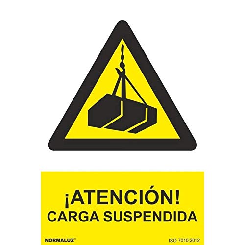Normaluz Rd30005 - Señal ¡Atención! Carga Suspendida Pvc Glasspack 0,7 Mm 21X30 Cm