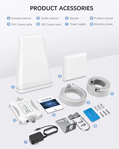 Cell Phone Booster For Home And Office,Up To 5,500Sq Ft,Boost 5G 4G Lte 3G Gsm Data & Voice Sgnal For Verizon At&T And All U.s. Carriers, Fcc Approved Cell Phone Signal Booster Kit #TOP6