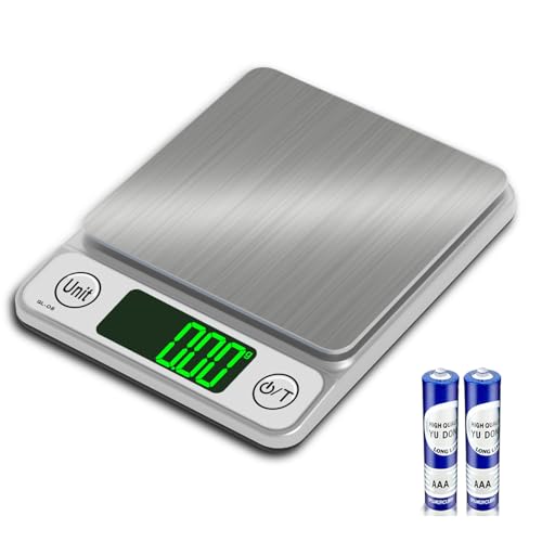 はかり キッチン 計量器1kg キッチン 0.01g単位 計量可能 メジャー 測り コーヒー クッキングスケール 料理 調理 お菓子作り 封筒 秤 クッキングスケール 電子はかり デジタル (シルバー, S)