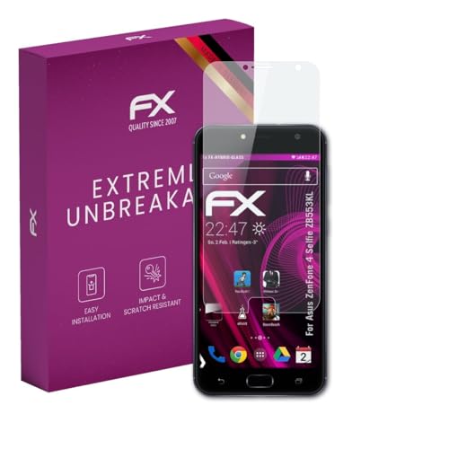 atFoliX Lámina Protectora de plástico Cristal compatible con Asus ZenFone 4 Selfie ZB553KL Película Vidrio, 9H Hybrid-Glass FX Protector Pantalla Vidrio templado de plástico