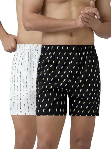 Image of XYXX Men's Remix Regular Fit Cotton Printed Boxer with Dual Pocket & No Marks Waistband (Pack of 2)