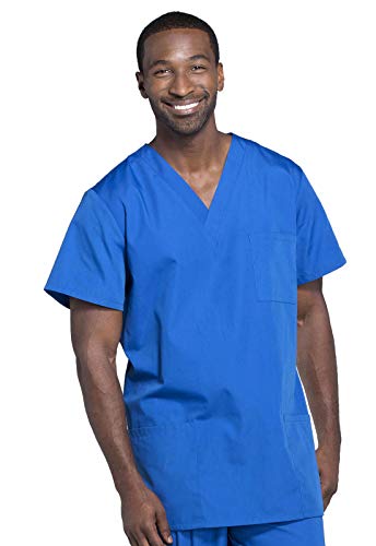 Cherokee Big and Tall Originals Unisex V-Neck Scrubs Shirt, Royal, XX-Large