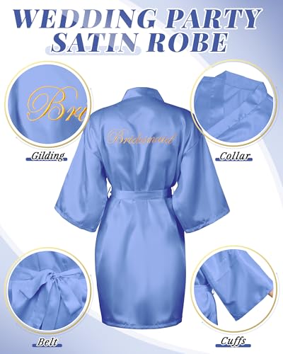 Image of Jecery 7 /12 Pcs Bridesmaid Robes Bride Kimono for Wedding Day Satin Embroidered Bridal Party Robes