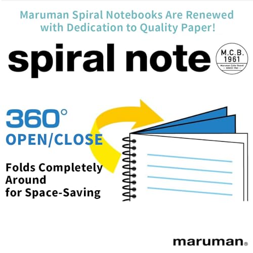 Bloc-notes A7 Maruman M.Memo carnet de notes ligné mini spirale papier perforé 20-Pack