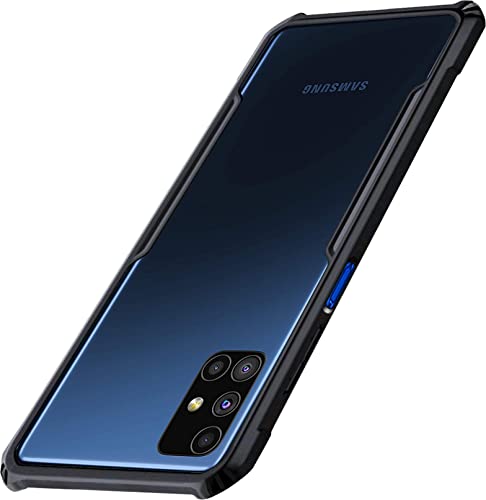 Image of A rtistque Clear Hard Transparent Acrylic Armor Anti-Drop Shockproof TPU Edge Back Cover Case for Samsung Galaxy A31 - Black