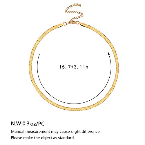 Classyzint Gold Choker Necklaces For Women Stainless Steel Snake Chain Cute Short Chokers Collar Minimalist Jewelry Simple Gift #TOP4