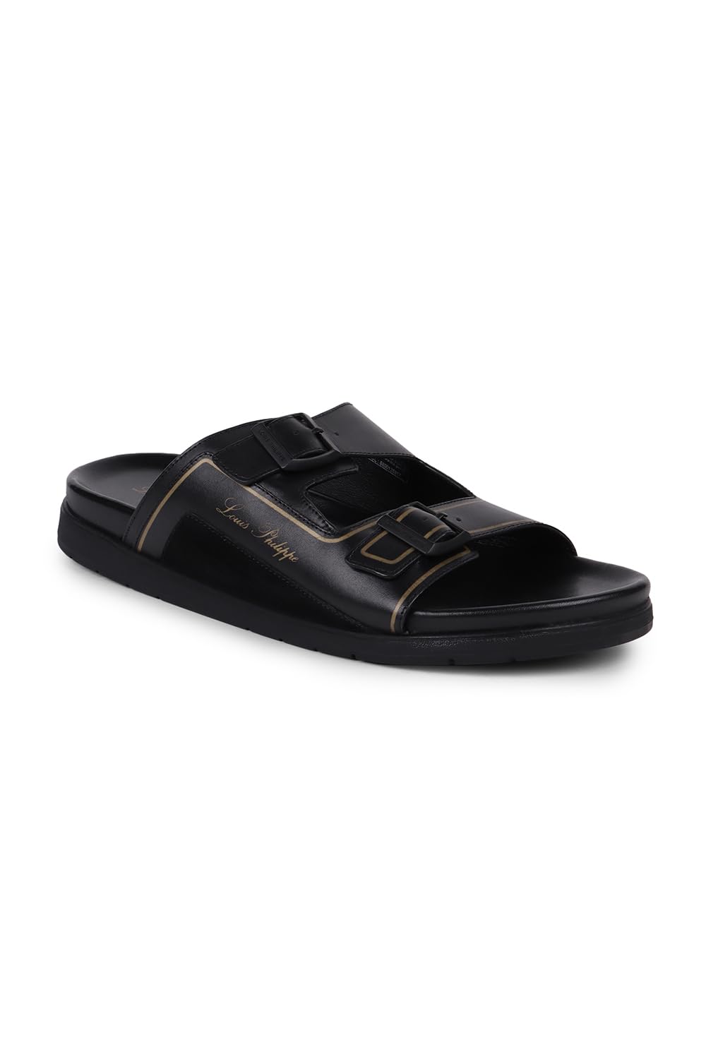 Louis Philippe Mens Black Sandals (B0D5H43DPN) Amazon Price History, Amazon Price Tracker