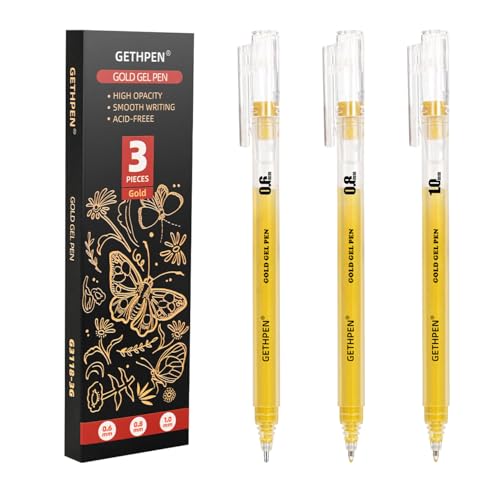 Set 3 Bolígrafos de Gel Dorados GETHPEN