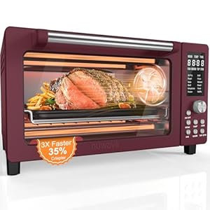 Nuwave Bravo Pro Smart Air Fryer Toaster Oven Combo 12 in 1 Functions with Quicker Even Crisp Technology 1800W 50 450F PFAS Free 21QT Cinnamon