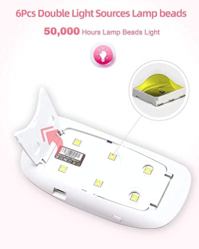 Artnery Min LED UV Light Lamp for Sun Dryer Gel Nail Polish Art Curing 6W Portable Manicure Tool Sunmini Drayer Foldable Light Based for All Kind of Paints Dry Remover Nails... - Image 4