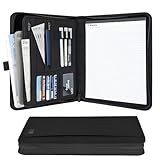 Ditiord Premium Vegan Leather Padfolio with Zipper – 8.5