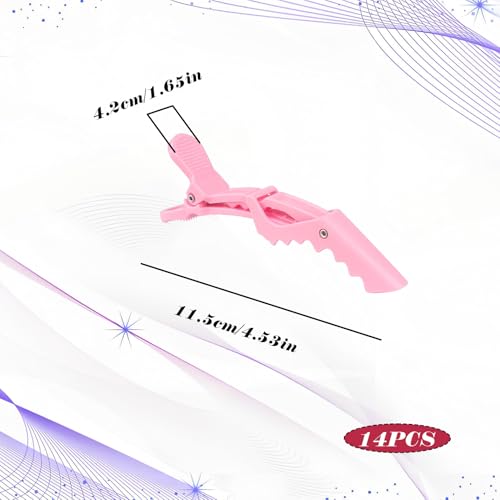 Pinzas para cabello tipo aligátor rosa pack 14 pcs miniatura 2
