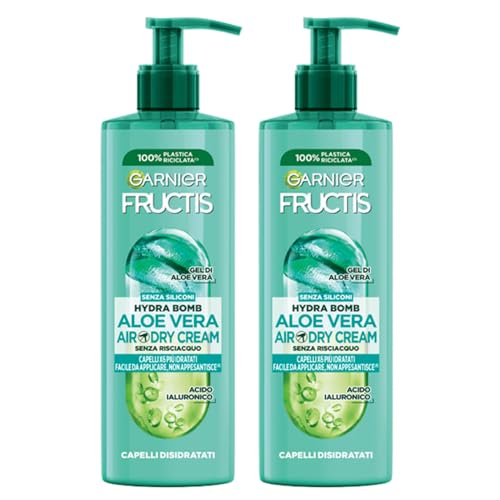 Garnier - Crema hidratante para el pelo Fructis Hydra Aloe Air Dry Cream (2 x 400 ml)