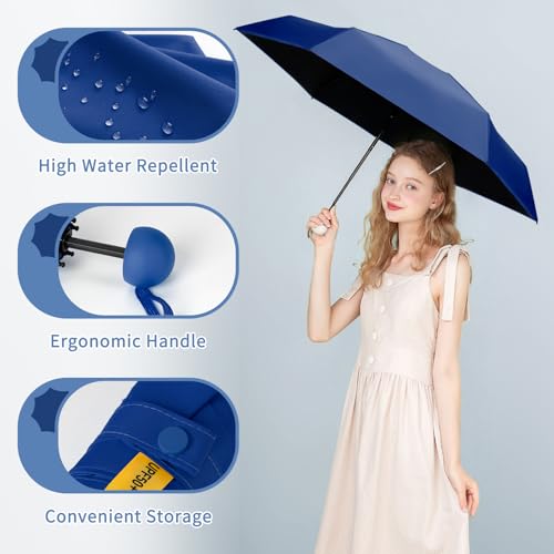 Yoobure Travel Umbrella Portable Compact Umbrella, Pocket Mini Umbrella for Purse UV Umbrella, Umbrellas for Rain Small Umbrella for Backpack, Sun Umbrella with Case Folding Umbrella for Kids Women,