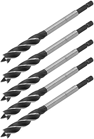 Drill Bits For 5Pcs Brad Point Drill Chrome Vanadium Steel Woodworking 4 Flute Cut Drilling Tool Supplies Reaming 12mm - (Color: Black)