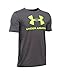 Under Armour Boys' Sportstyle Logo T-Shirt, Carbon Heather/Fuel Green, Youth Small