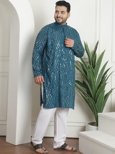 Sojanya Plus (Since 1958), Men's Pure Cotton Designer Kurta with White Churidar Pyjama3