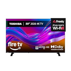 Toshiba 50" UF26 Fire 4K HDR TV, TRU Picture Engine, HDR10, Dolby Vision & Atmos, Freely, DTS Virtual X, Alexa Voice Remote