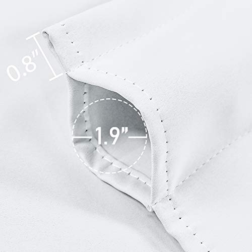 Decovsun White Valance For Windows 60X18 Inch Solid Thermal Insulated Blackout Rod Pocket Kitchen Short Curtain Toppers Valance For Bathroom Living Room 1 Panel #TOP3