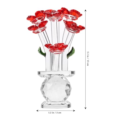 Figurine Fleur Rouge Haute Finition pour Décoration Chic - 3