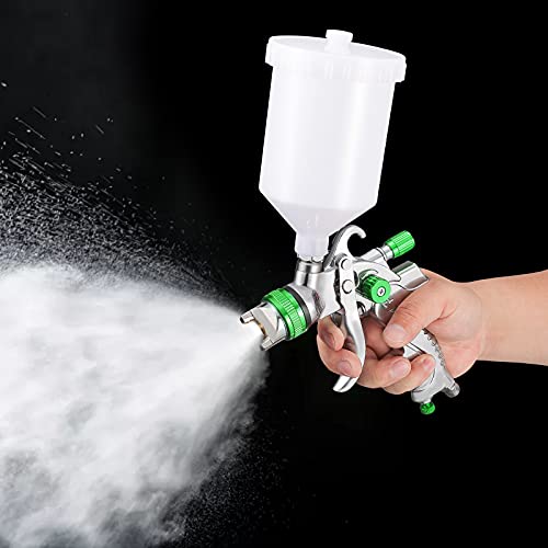 HUKOER HVLP Professioneel verfspuitpistool, erg efficiënt, goede verstuiving, 3 sproeiers (1,4/1,7/2,0 mm), 600 cc spuitbus - Image 3