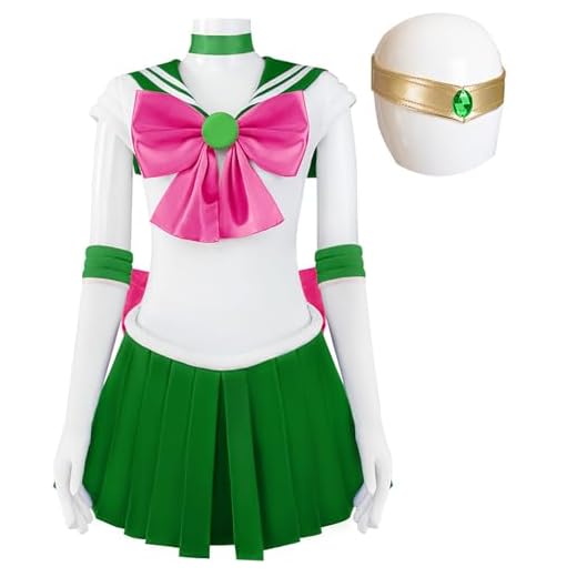 AYIMEIS Mujer Disfraz de Kino Makoto Completo Anime Sailor Luna Cosplay Costume Sailor Jupiter Uniforme Marinero Japonés Navidad Halloween Carnaval Cosplay Fiesta Traje para Adulto S-3XL