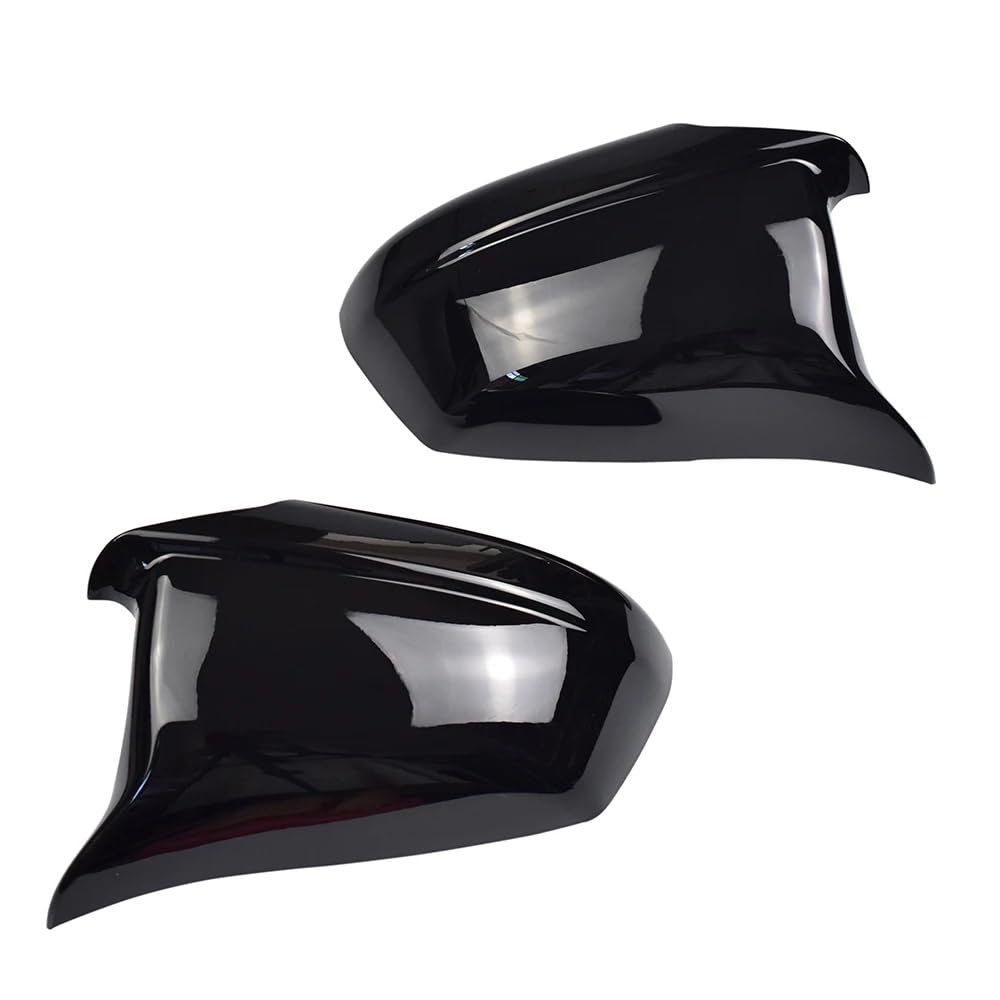 AJHLJ® 2Pcs 51167216369 51167216370 Black Rearview Mirror Cover Carbon Fiber Side Mirror Covers Caps for BMW 5 Series F10 F11 2011 2012 2013 (Glossy Black)