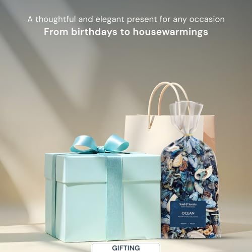 Soul & Scents Ocean Potpourri | Dried Flowers | Fine-Living | Natural Decoration | Mood Enhancer | Perfect for Home Decor, Gifts, and Aromatherapy | Made in India | Pack of 2-140gm Each