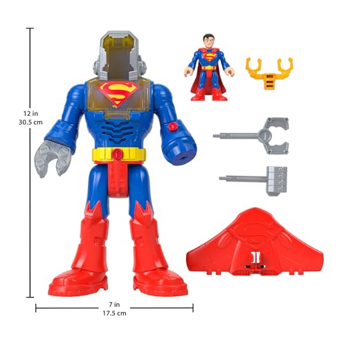 Robot Superman Imaginext con luces y sonidos de combate para niños de 3 años 7