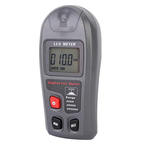 Handheld Digital Luxmeter with 200,000 Range, Electronic Light Meter for Illuminance Measurement, LCD Display, High Accuracy, ABS Material