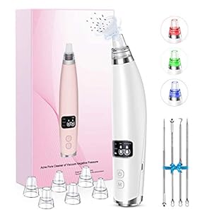 Mitesserentferner Porenreiniger Multifunktion Mitesser Sauger Heizmodus 3 Lichtmodus BESTOPE Vakuumsauger Mitesser Entferner Blackhead Remover mit 6 Stufen und 4 Komedonenquetscher Set