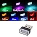 Febrytold 2 Pcs Red Universal Mini USB LED Car Interior Ambient Atmosphere Lights for Car Interior Trunk Ambient Atmosphere