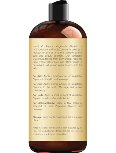 Image of Handcraft Blends Vegetable Glycerin /Glycerine - for DIY Blends 16 Fl Oz - 100% Pure and Natural - Premium Grade Oil for Skin and Hair - Hair and Body - Massage