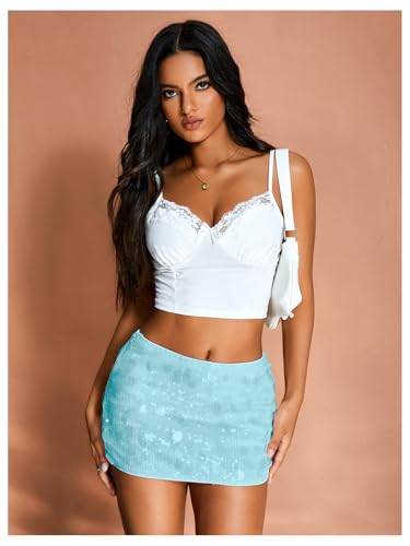 Image of Floerns Women's Sequin Low Waist Mini Skorts Night Out Skirt Shorts