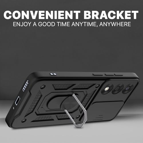 Image of Luxe Back Cover for OnePlus Nord 5 5G | D10 Tough Armor Case | Sliding Camera Shield | 360 Protection | Kickstand Ring Holder | Military-Grade
