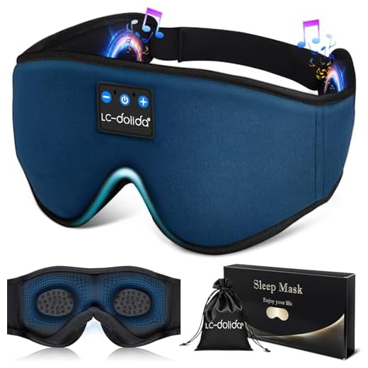 LC-dolida Bluetooth Antifaz para dormir, Auriculares para Dormir Anti-Luz Máscara de Dormir Sin Presión Ocular para Mujeres y Hombres, Auriculares para Dormir en Viajes, Turnos de Noche, Oficina