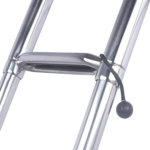 image for HOFFEN 4 Steps Drop Down Boarding Ladder with Extra Wide Curve up Step
