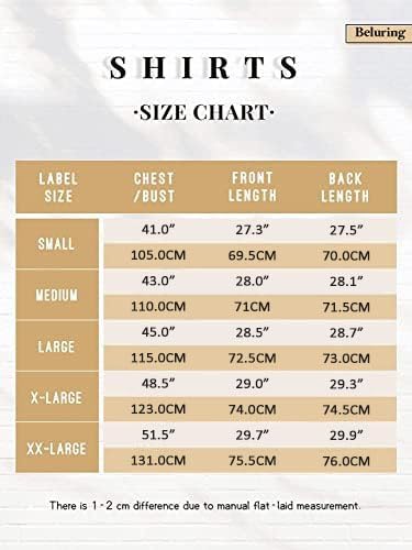 Bbeluring Summer T-Shirt For Women Loose Short Sleeve Button Down Tops Navy Xl #TOP4