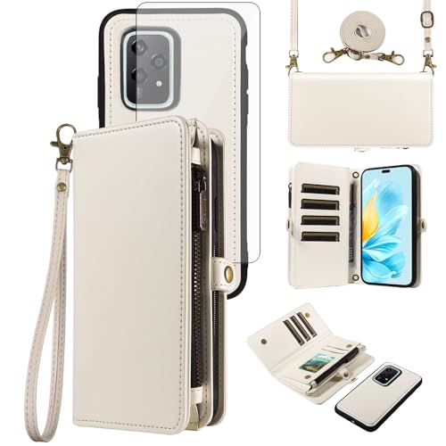 Coque Honor 200 Lite 5G en cuir PU blanc chic avec chaîne portefeuille
