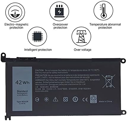 Oyomba WDXOR WDX0R Laptop Battery for Dell Latitude 3480 3580 3189 3379, Inspiron15 5565 5567 5568 5578 5579,7560 7570 7573 7579, Vostro 5468 5568 3CRH3 T2JX4 FC92N11.4V/42Wh/3684mAh