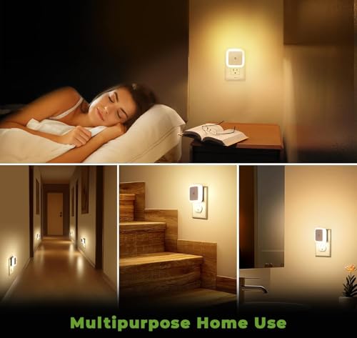 Image of MotiBaNight Light Sensor Control Square Lamp Energy Saving LED Sensor Lamp Nightlight for Children Kids Bedroom - Pack of 1 (Warm White)