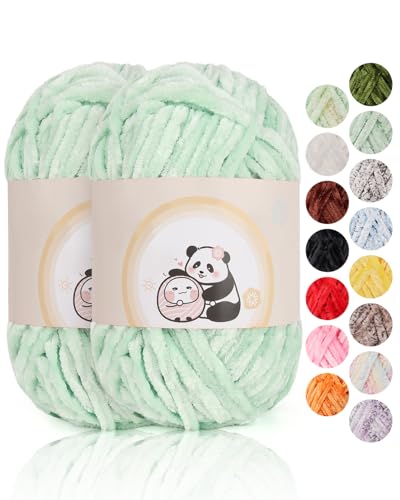 Aeelike Lot de 2 fils chenille pour crochet et couverture à trico...
