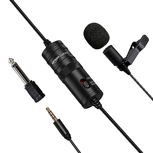 Image of (Refurbished) Amazon Basics Auxiliary Omnidirectional Lavalier Condenser Microphone (with 20ft Cable)